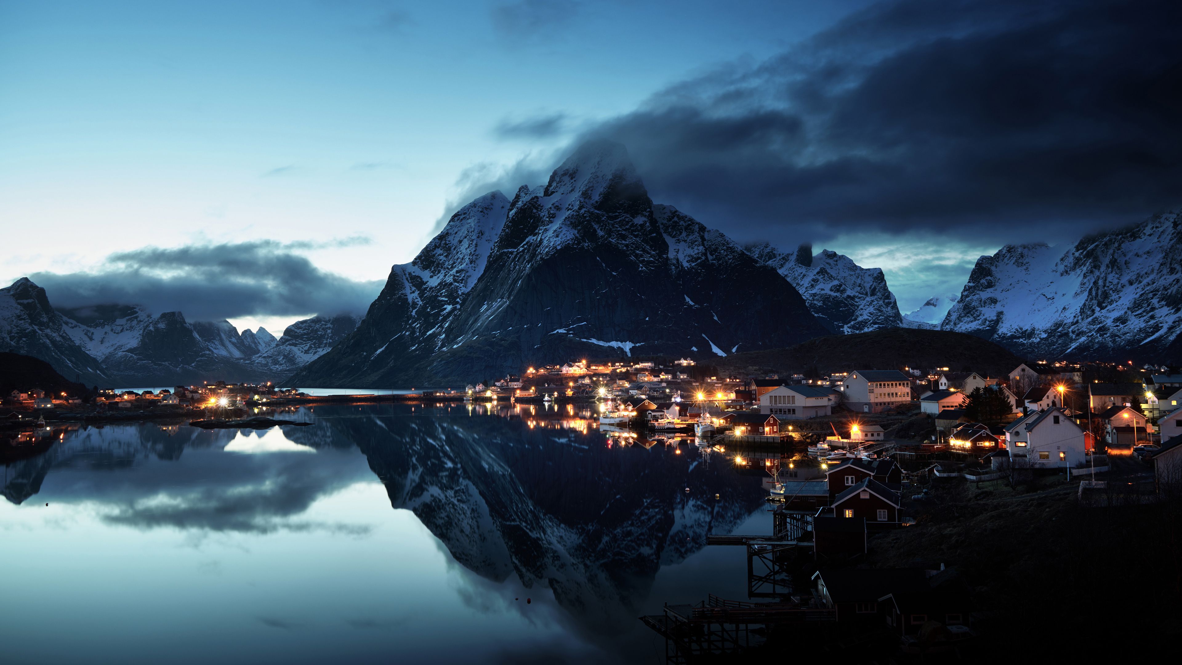 挪威lofoten山脉 傍晚 海岸 4k风景壁纸_彼岸图网.jpg